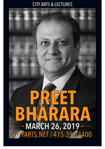 City Arts & Lectures Preet Bharara March 26, 2019. cityarts.net / 415-392-4400